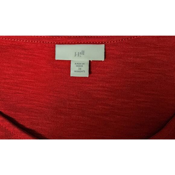 J Jill Women’s Red Casual Cotton Knee Length Dress Plus Size 3X With Pockets - Picture 7 of 7